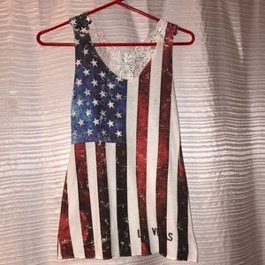 American flag tank top